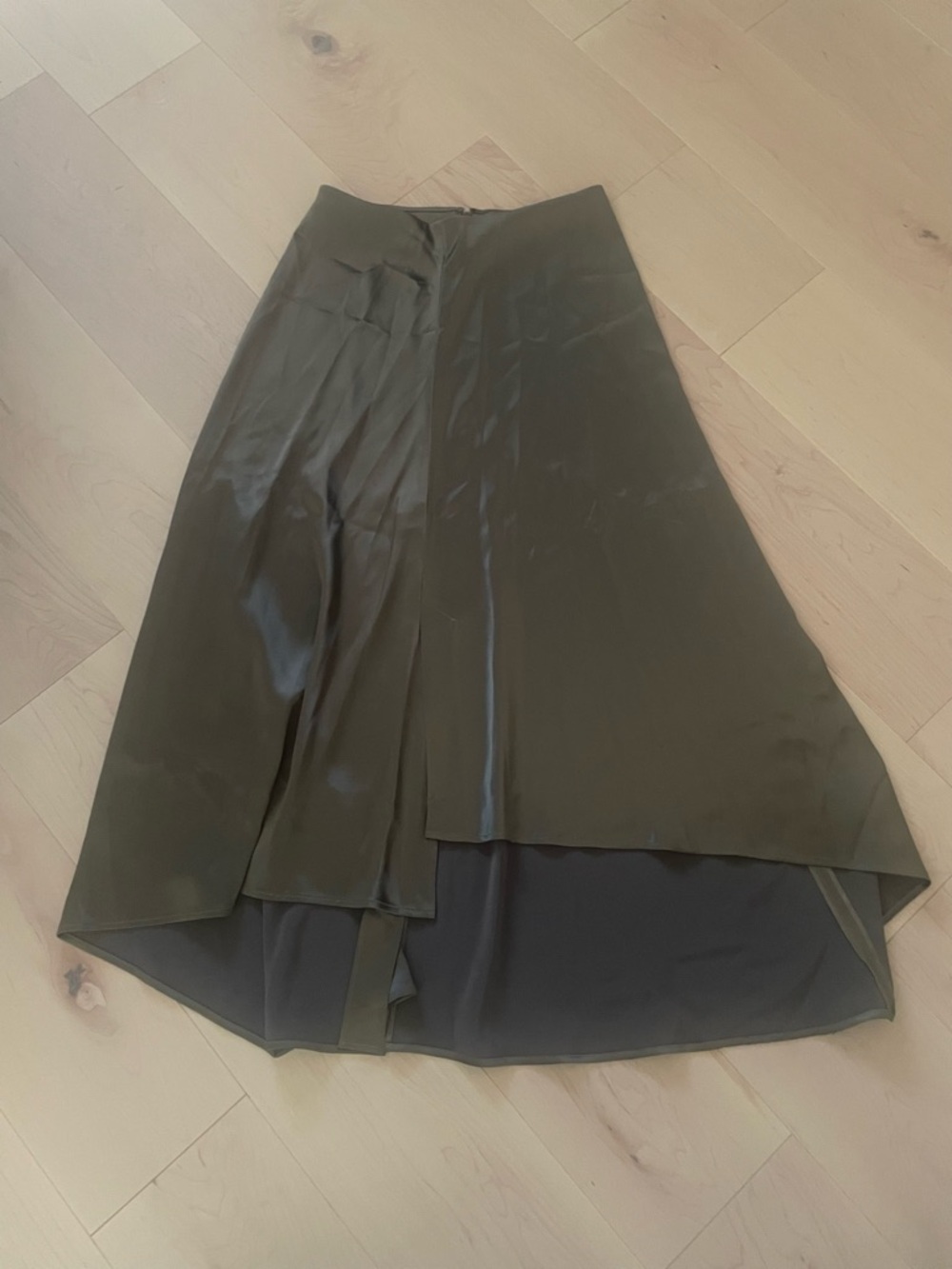 Olive Green Asymmetrical Midi Skirt -All Saints 2